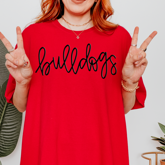 Bulldogs School Spirit Puff Screen Print Transfer