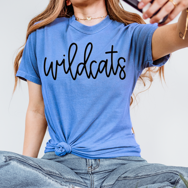 Wildcats School Spirit Puff Screen Print Transfer