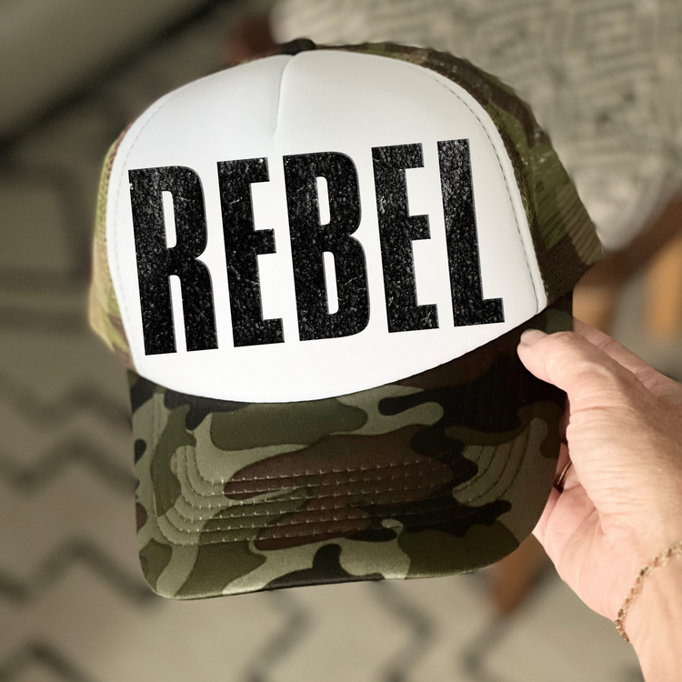 Rebel Western Hat Puff Screen Print Transfer