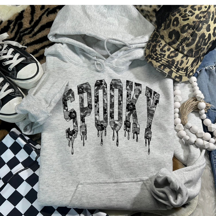 Spooky Lace Halloween Single Color Screen Print Transfer