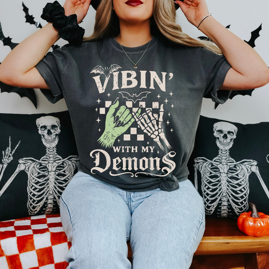 Vibin' with my Demons Clear Film Screen Print Transfer
