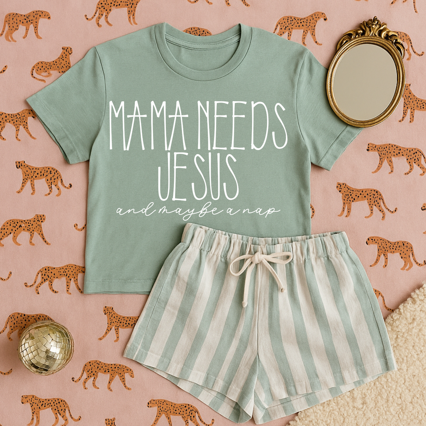 Mama Needs Jesus & Maybe a Nap Faith Single Color Screen Print Transfer