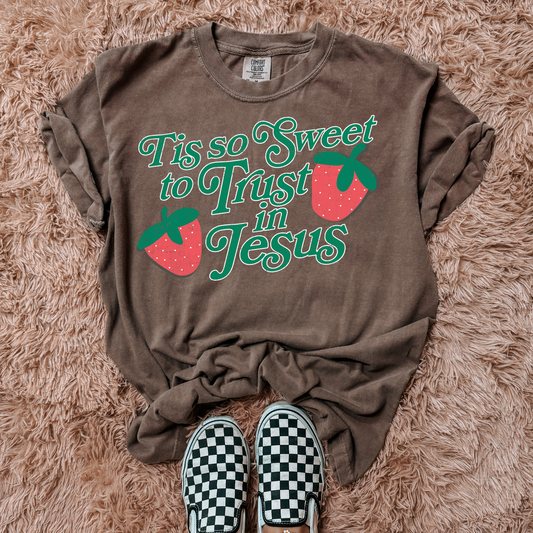 Tis so Sweet To Trust in Jesus Faith Clear Film Screen Print Transfer