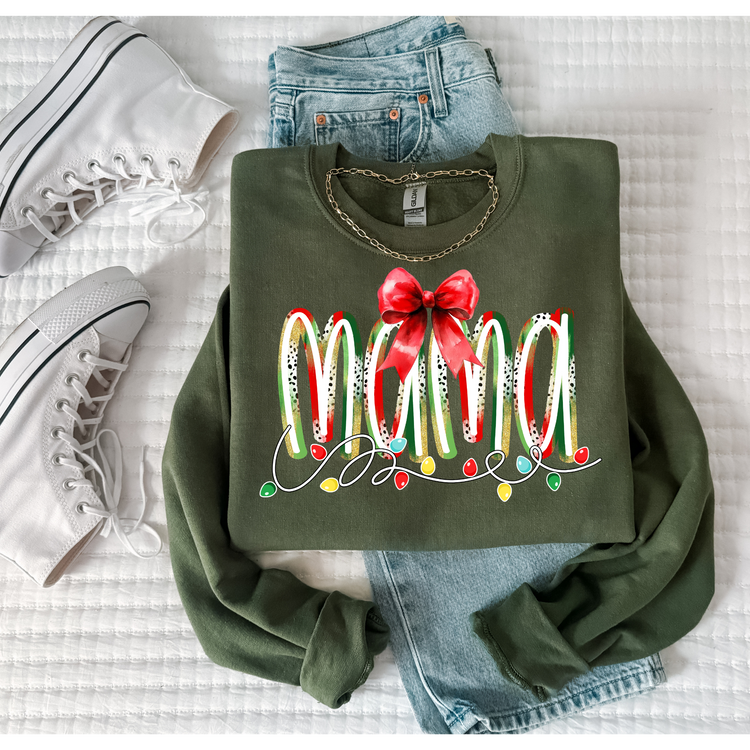 Mama Christmas Lights DTF Transfer