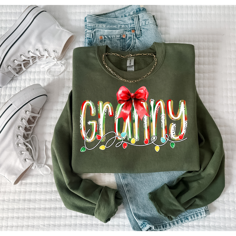 Granny Christmas Lights DTF Transfer