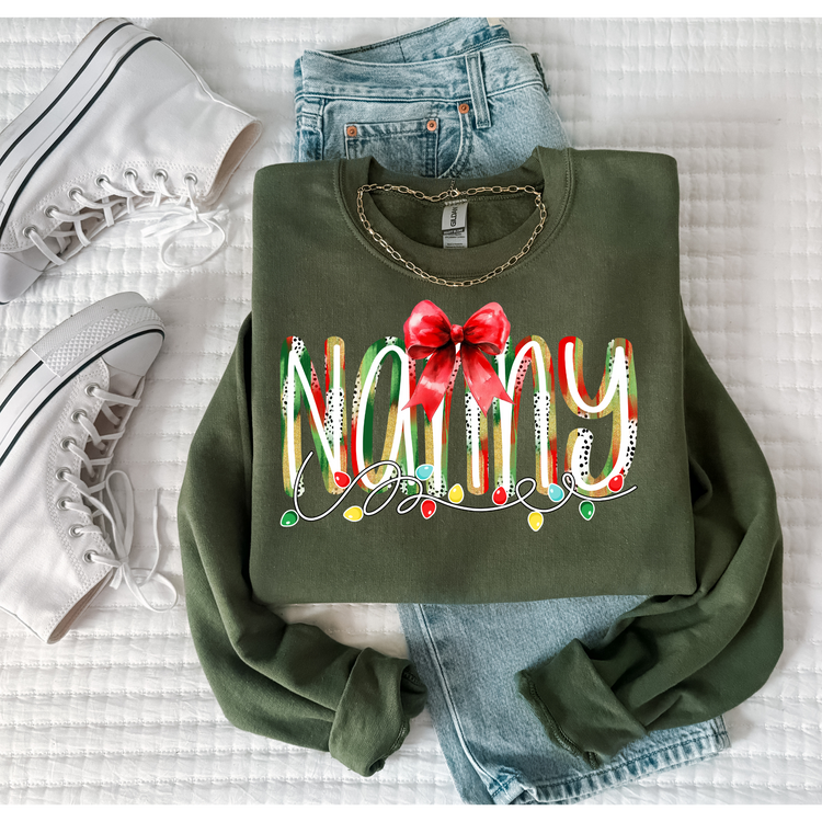 Nanny Christmas Lights DTF Transfer