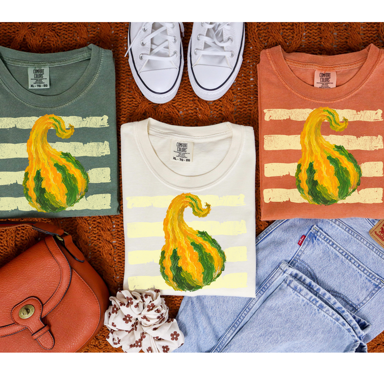 Trendy Striped Gourd Cream Fall DTF Transfer