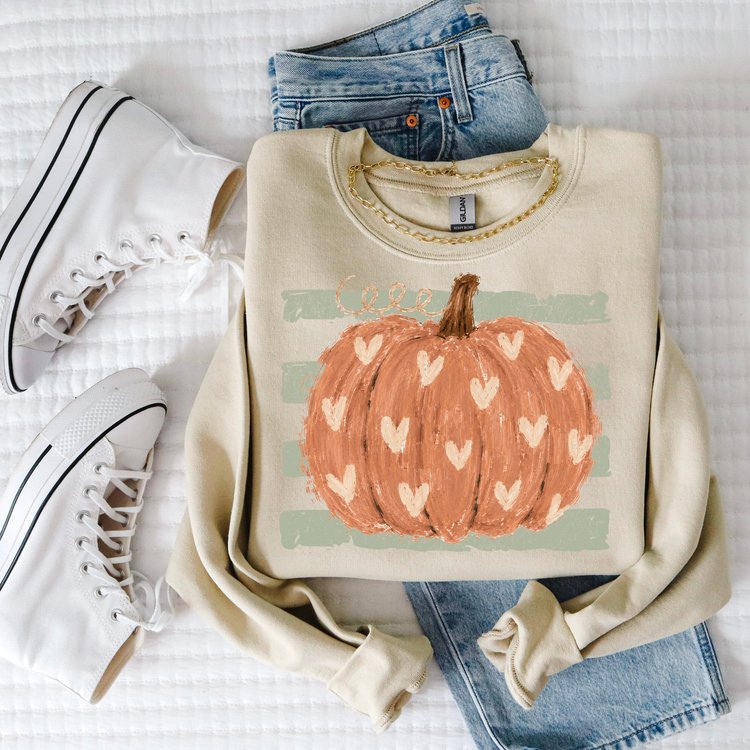 Trendy Striped Pumpkin Green Fall DTF Transfer