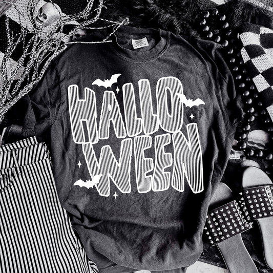 Halloween Scribble White Font DTF Transfer