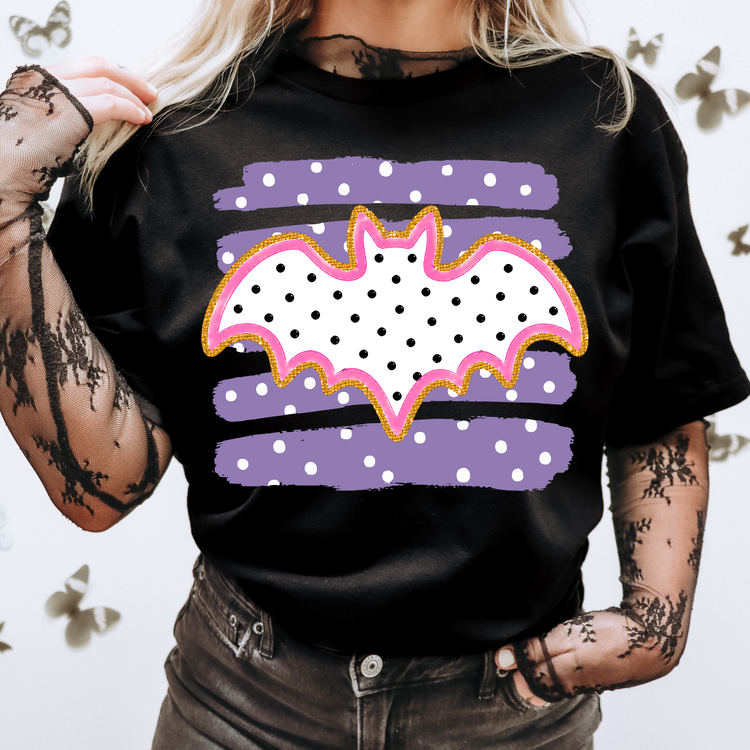 Polka Dot Bat Halloween DTF Transfer