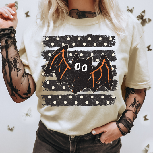 Polka Dot Bat Striped Trendy Halloween DTF Transfer