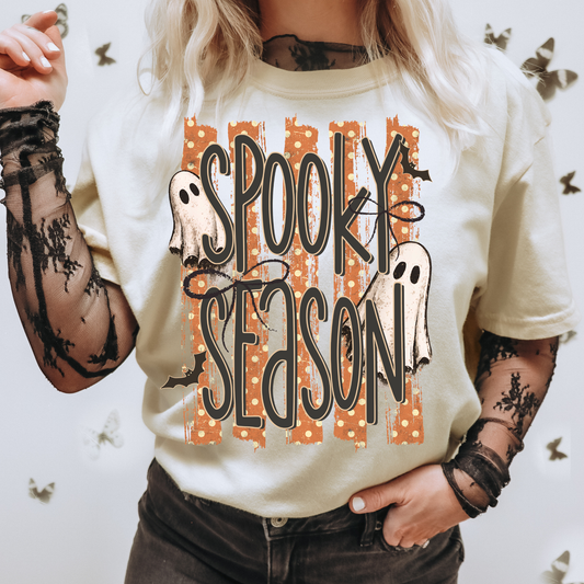 Spooky Season Striped Trendy Halloween DTF Transfer