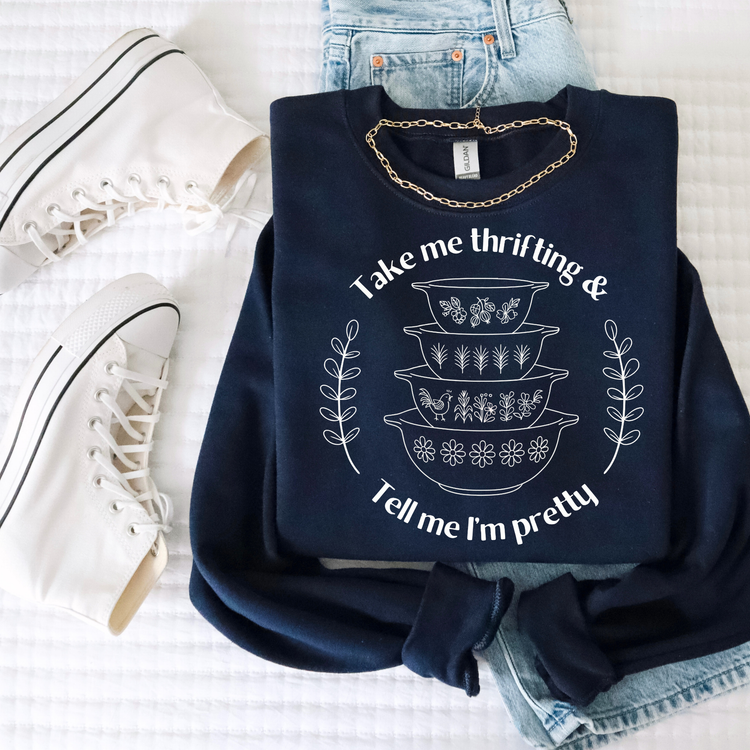 Take me Thrifting & Tell Me I'm Pretty Single Color Screen Print Transfer