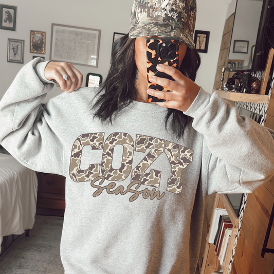 Camo Cozy Season Clear Film Screen Print Transfer