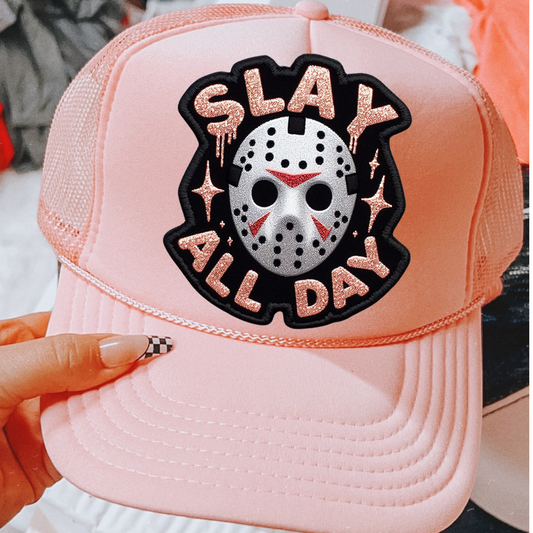 Slay All Day Faux Embroidery DTF Transfer for Hat (NOT A PATCH)