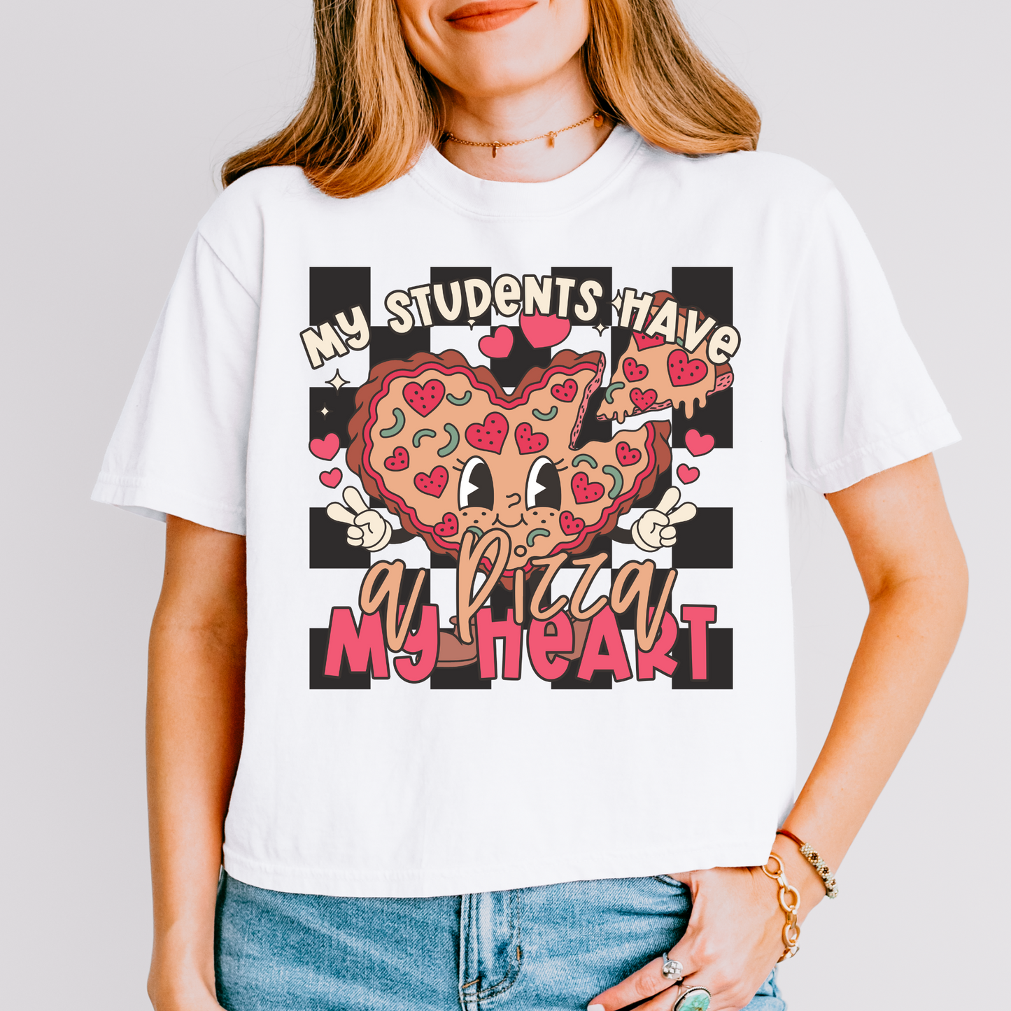 My Students Have A Pizza My Heart Checkered DTF Transfer