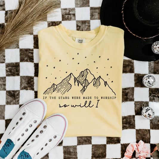 If the Stars Were Made to Worship Faith Single Color Screen Print Transfer