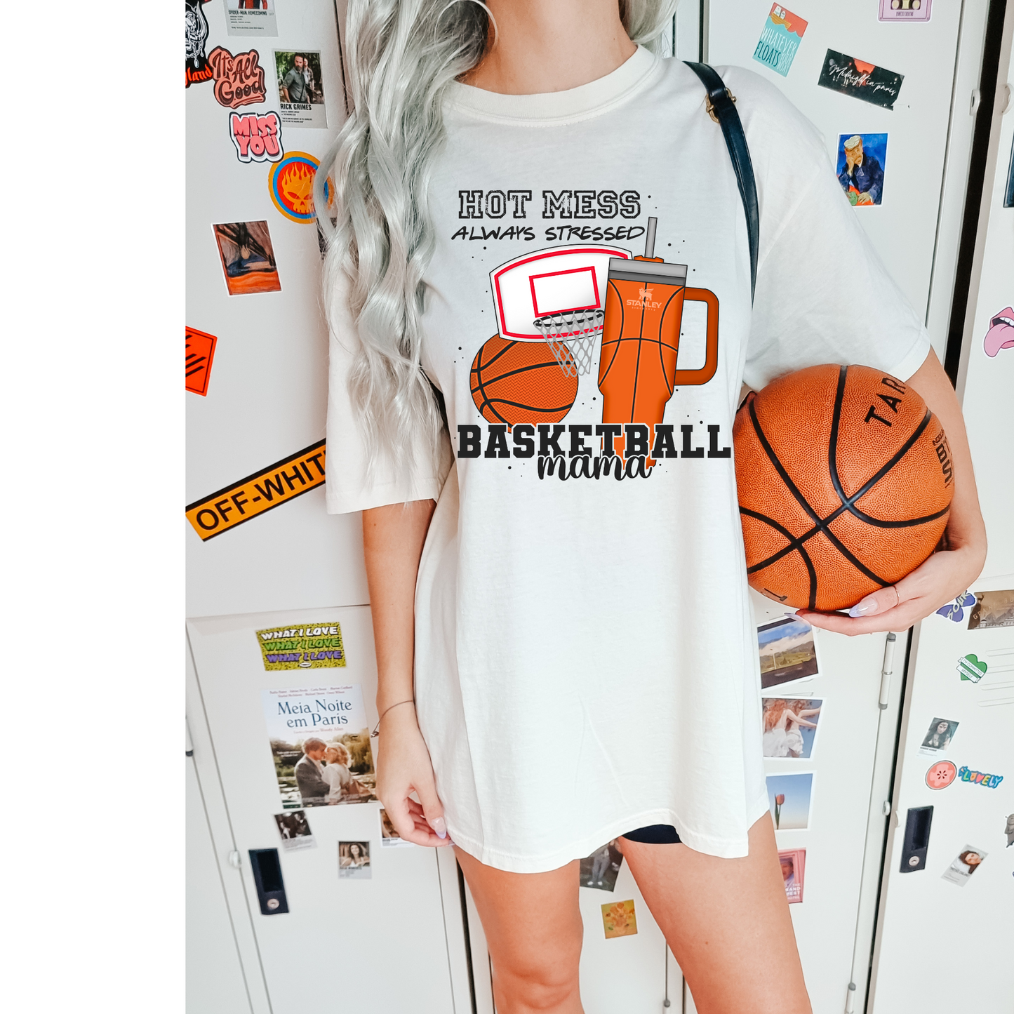 Hot Mess Basketball Mama Black Text DTF Transfer