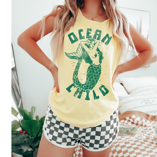 Ocean Child Green DTF Transfer