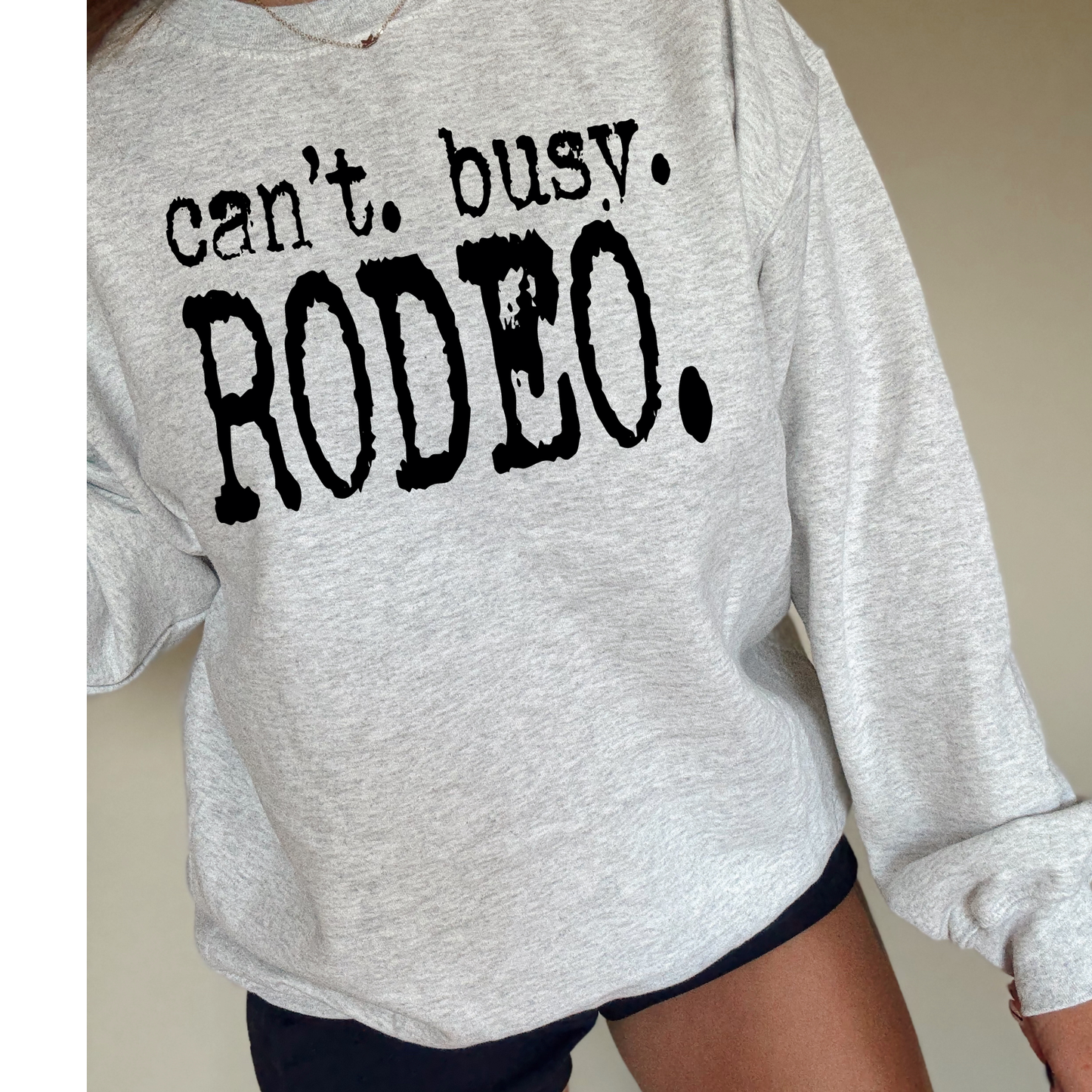 Can't Busy Rodeo Western Single Color Screen Print Transfer