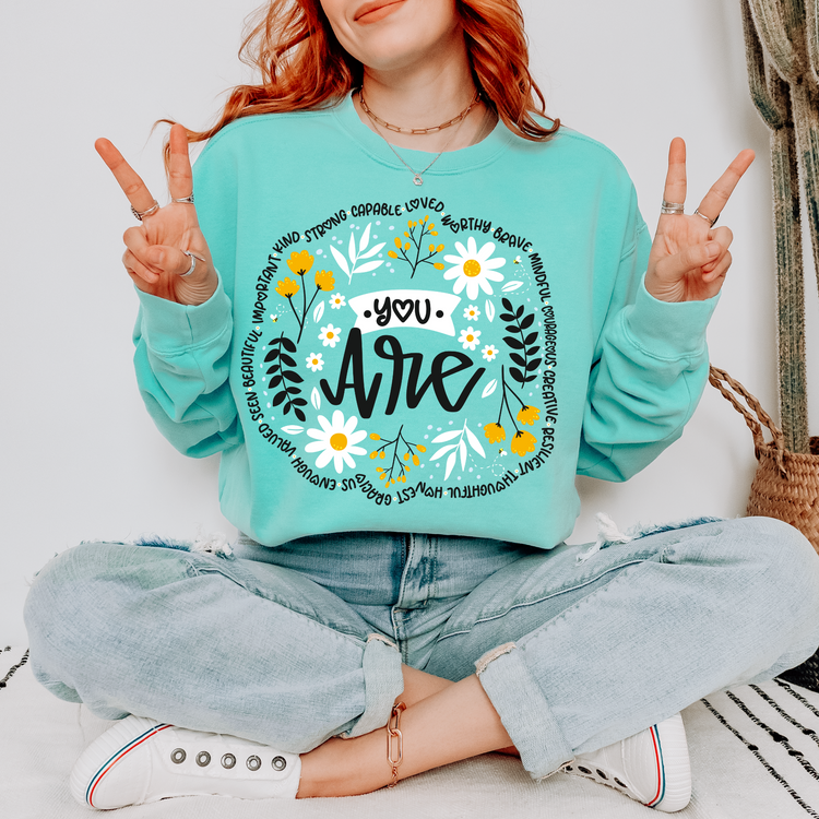 You Are Floral Mental Health DTF Transfer