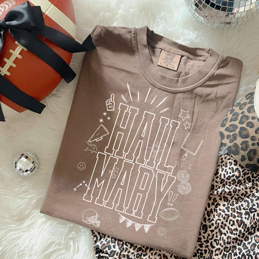 Hail Mary Football Single Color Screen Print Transfer