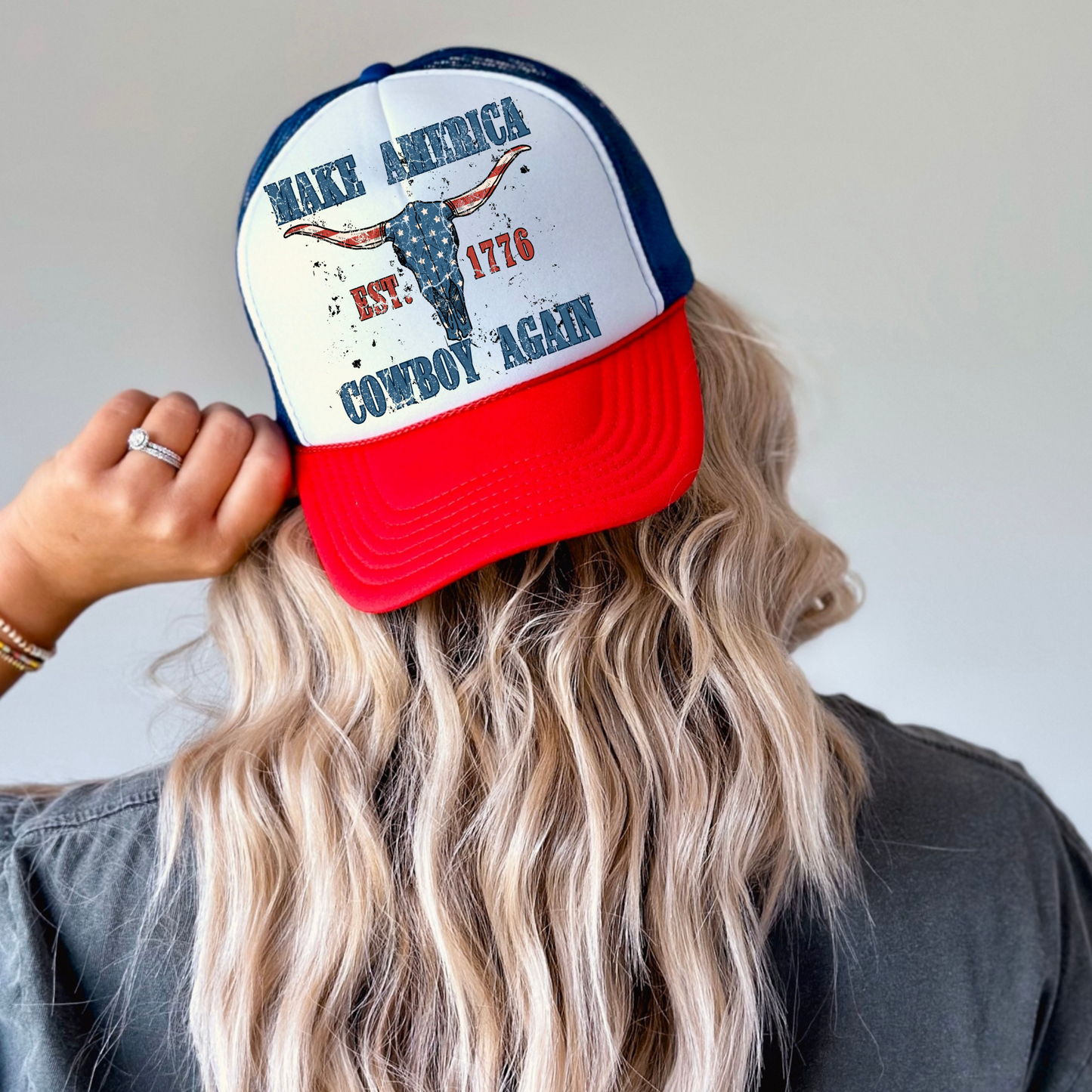 Make America Cowboy Again DTF Transfer for Trucker Hat