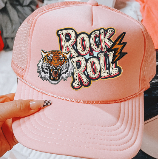 Rock N' Roll Faux Embroidery DTF Transfer for Hat (NOT A PATCH)