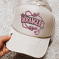 Wranglin' Pink Faux Embroidery DTF Transfer for Hat (NOT A PATCH)