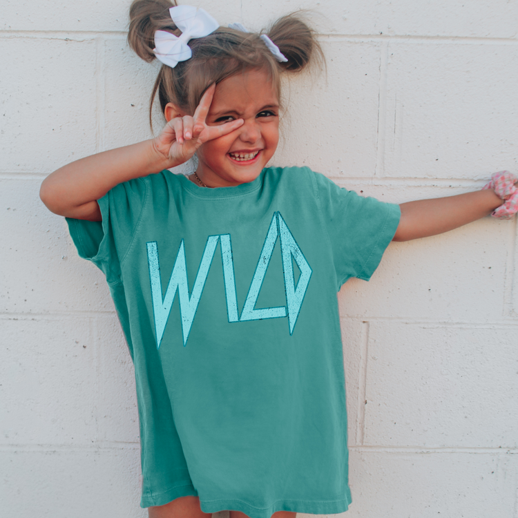 Wild Distressed Teal Retro/Edgy DTF Transfer
