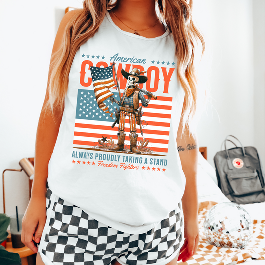 American Cowboy 4th of July DTF Transfer