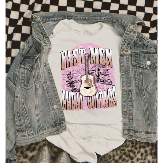 Fast Men, Cheap Guitars Western Nashville DTF Transfer