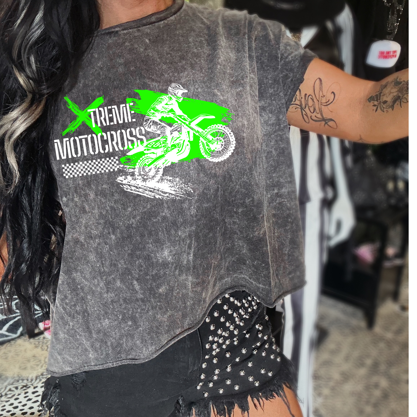 Extreme Motocross White Writing DTF Transfer