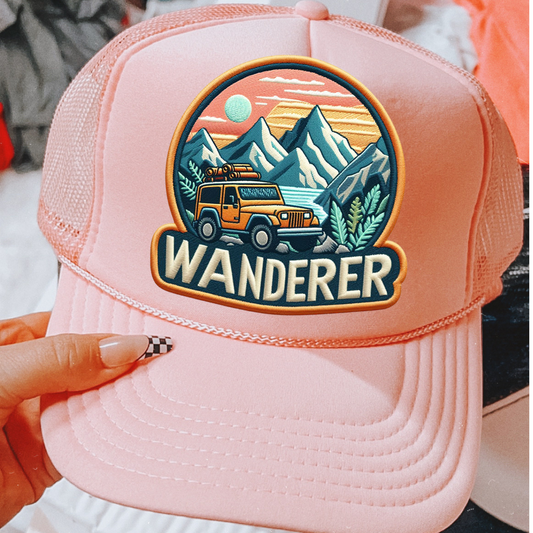 Wanderer Faux Embroidery DTF Transfer for Hat (NOT A PATCH)