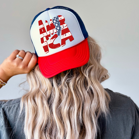Retro America DTF Transfer for Trucker Hat