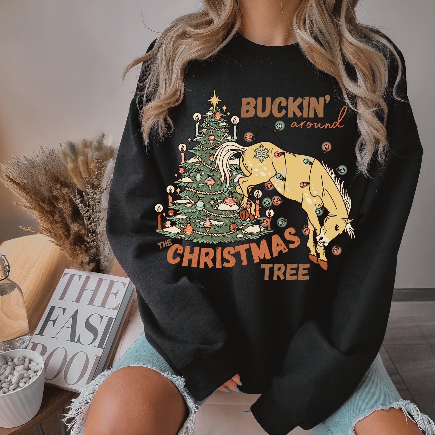 Buckin' Around the Christmas Tree DTF Transfer