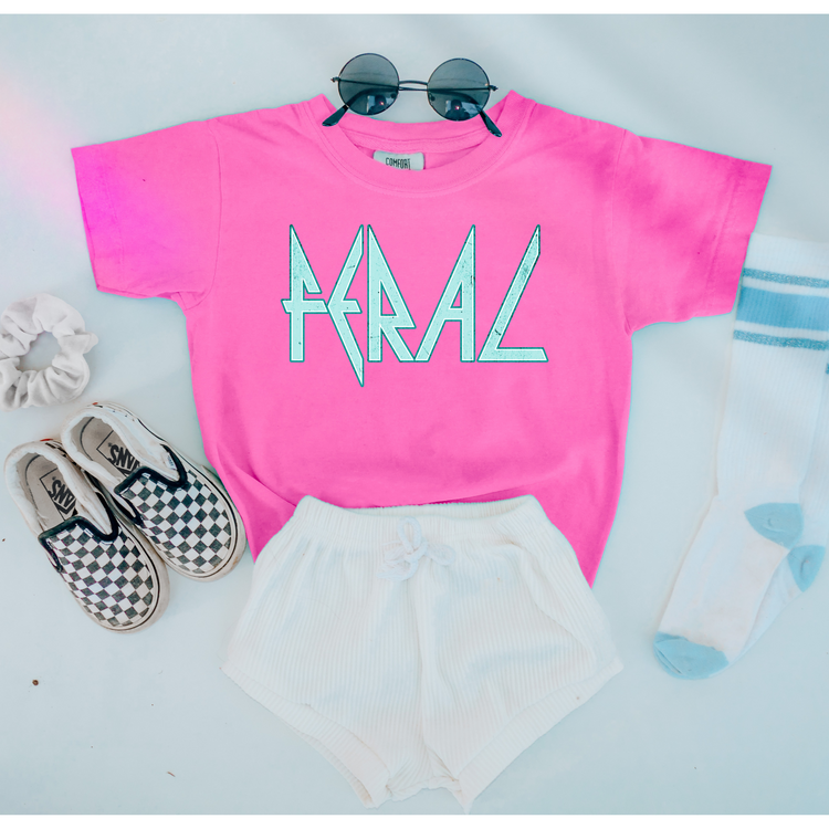 Feral Distressed Teal Retro/Edgy DTF Transfer