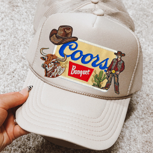 Coors Banquet Faux Embroidery DTF Transfer for Hat (NOT A PATCH)