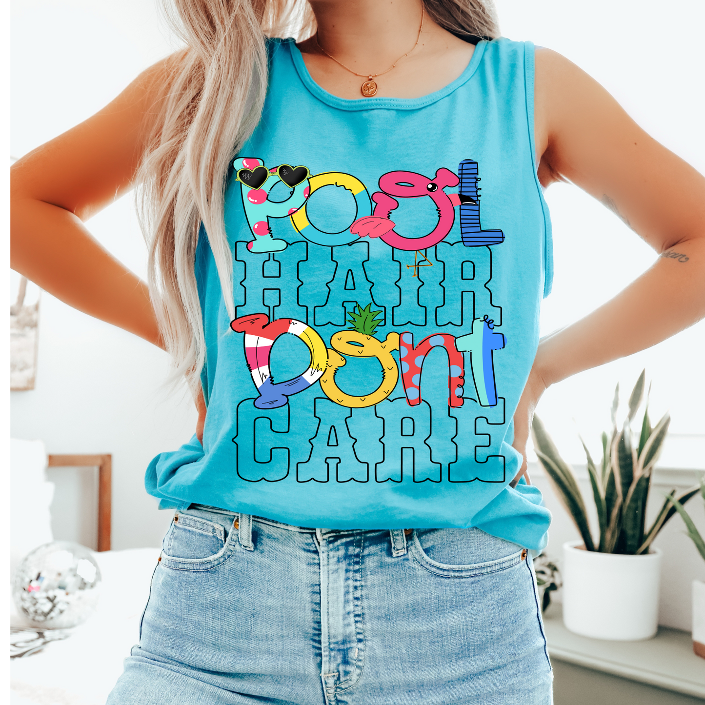 Pool Hair Don't Care DTF Transfer