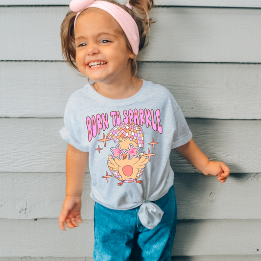 Born to Sparkle Chick Easter DTF Transfer