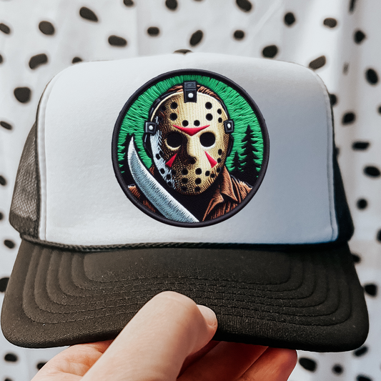Horror Lake Faux Embroidery DTF Transfer for Hat (NOT A PATCH)