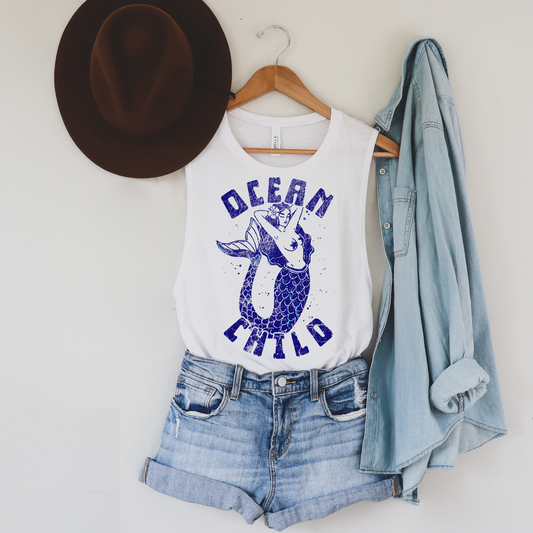 Ocean Child Blue DTF Transfer