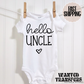 Hello Uncle Pregnancy Announcement Onesie®, Uncle Baby Bodysuit, Reveal Pregnancy Announcement, Cute, Trendy Uncle Bodysuit