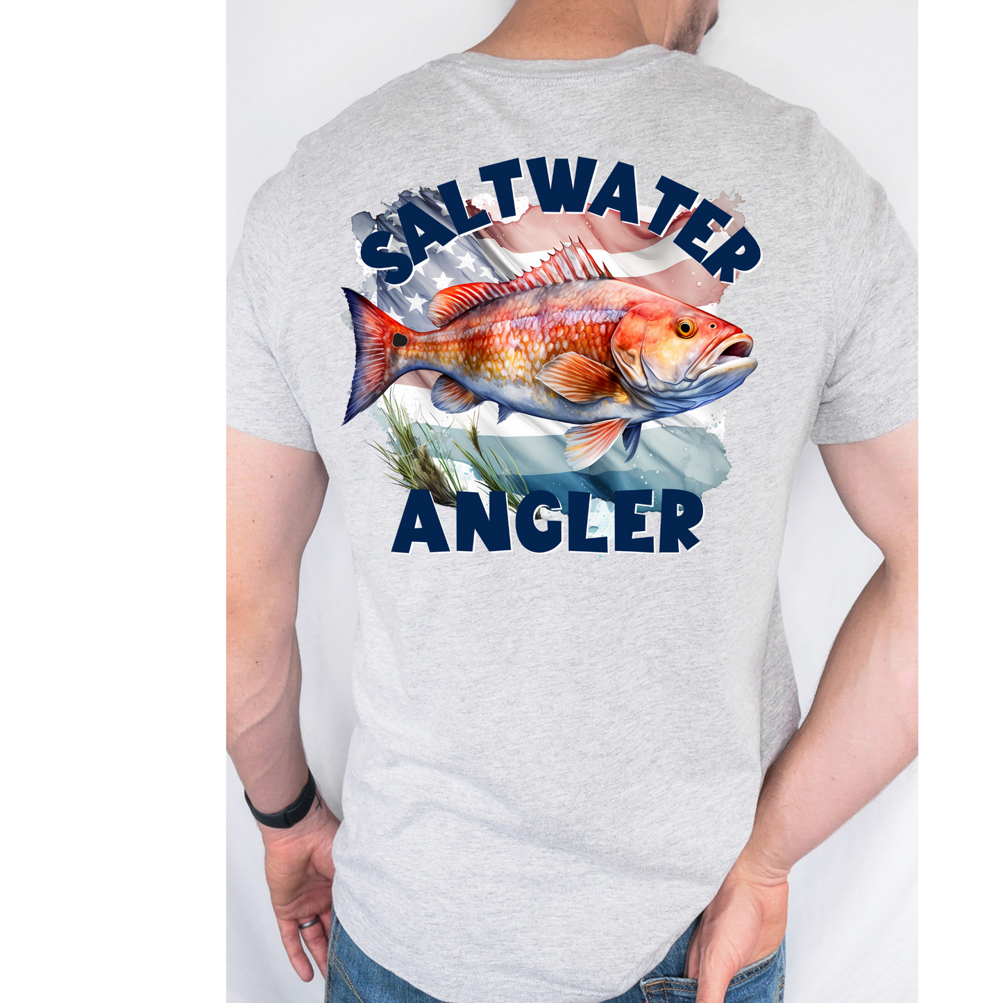 Saltwater Angler Fishing DTF Transfer