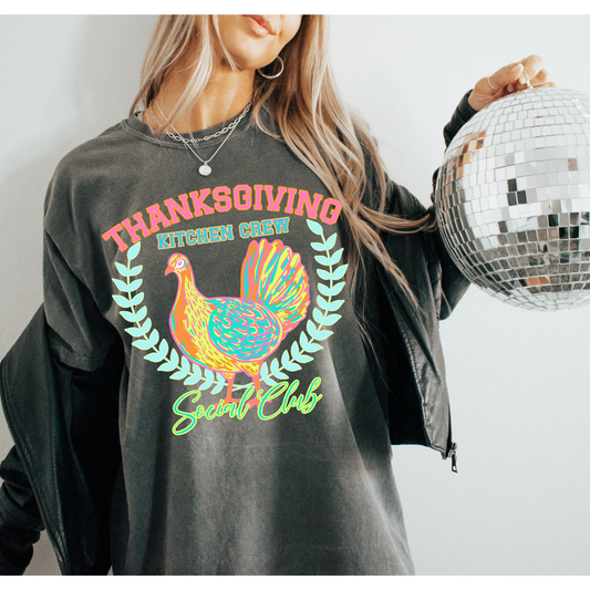 Thanksgiving Social Club Neon DTF Transfer