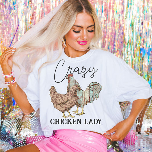 Crazy Chicken Lady DTF Transfer