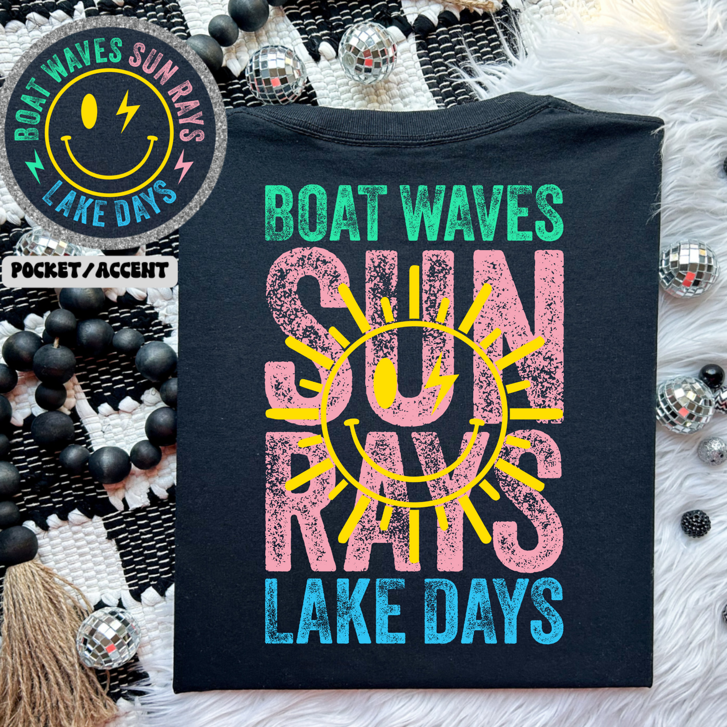 Boat Waves Sun Rays DTF Transfer (Set of BOTH)