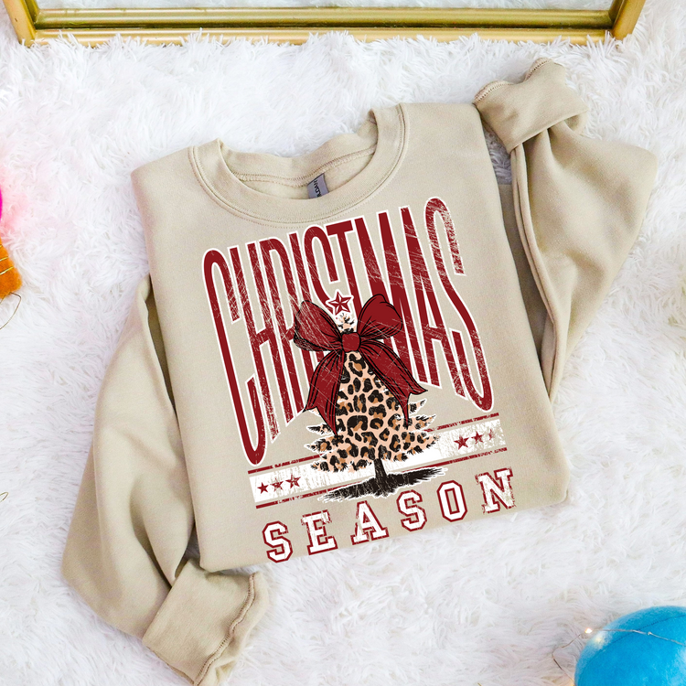 Christmas Season Retro Varsity Clear Film Screen Print Transfer