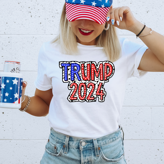 Dalmation Red & Blue Trump 2024 Trump DTF Transfer