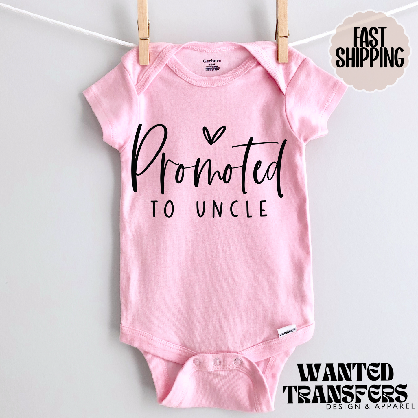 Promoted To Uncle Pregnancy Announcement Onesie®, Uncle Baby Bodysuit, Reveal Pregnancy Announcement, Cute, Trendy Uncle Bodysuit